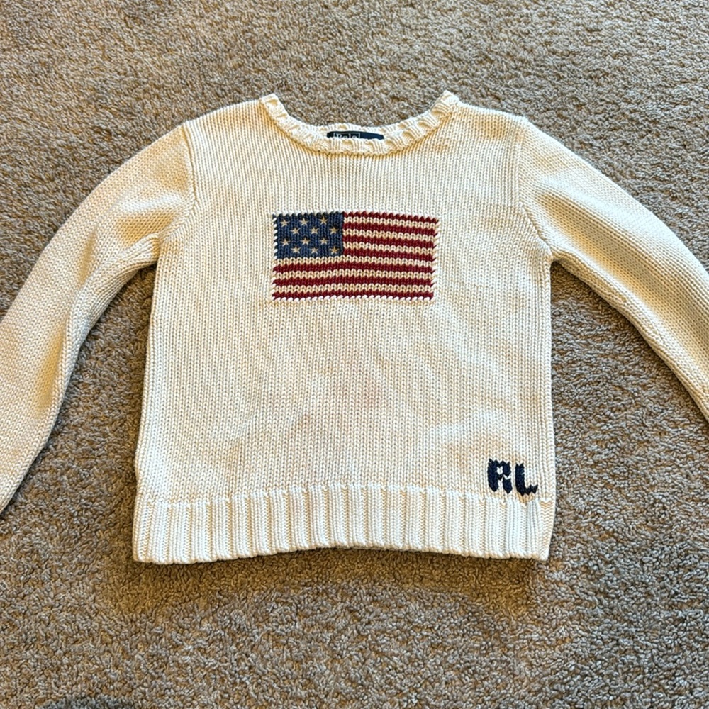 Polo Ralph Lauren cotton sweater classic USA American flag